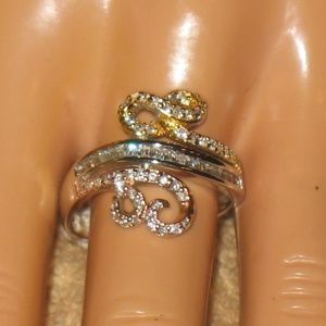 WOMEN'S WHITE TOPAZ STERLING SILVER RING 6.5